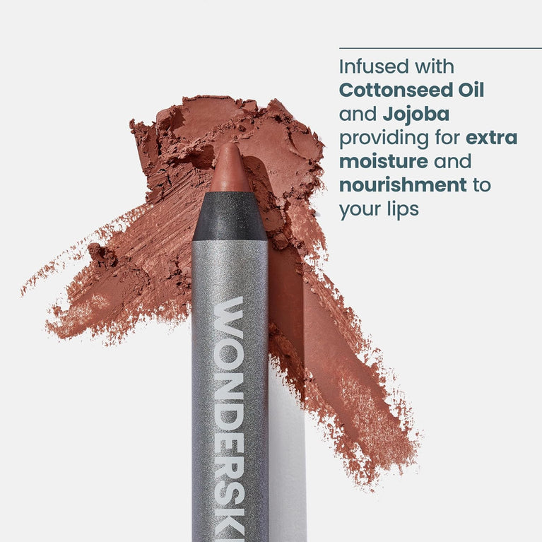 Wonderskin 360 Dimensional Lip Liner Pencil - Hydrating and Smudge-Proof Lip Contour in Saddle Shade, Vegan and Cruelty-Free