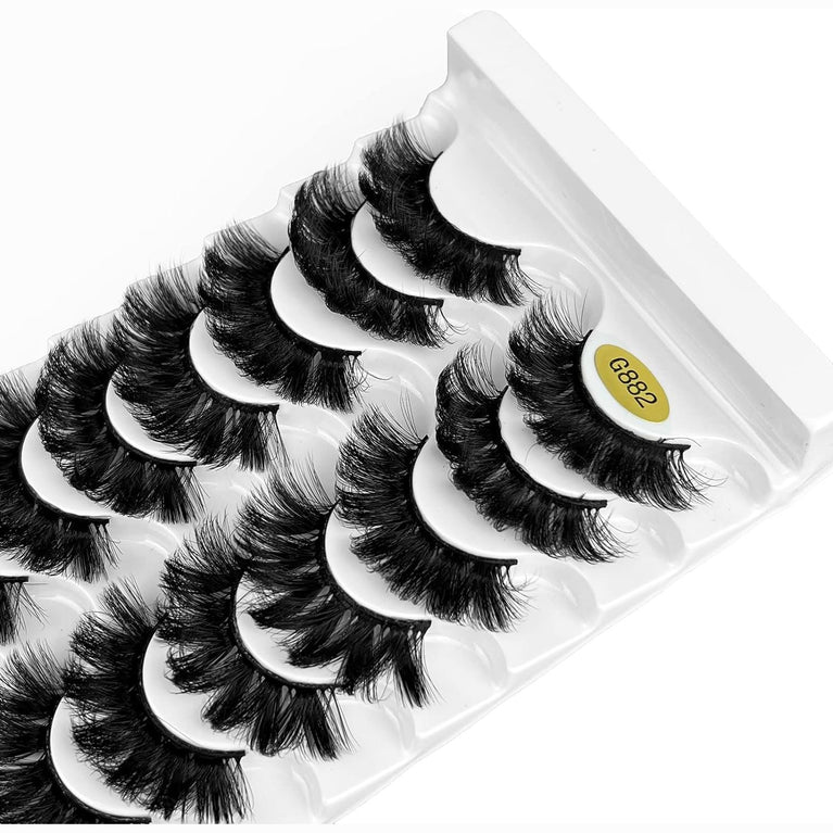 KOKAY Premium Russian Faux Mink Strip Eyelashes, 8 Pair Set, DD Curl, 3D Thick, Soft and Waterproof, Reusable with 15MM Length (K002) - Perfect Gifting Option for All Occasions