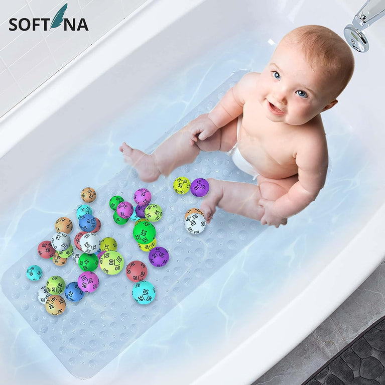 Non Slip Bath Mat with 200 Suction Cups - Shower Mat for Safety and Comfort