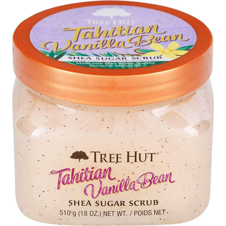 Tree Hut Tahitian Vanilla Bean Shea Sugar Scrub, 18oz, Ultra Hydrating and Exfoliating Scrub for Nourishing Essential Body Care