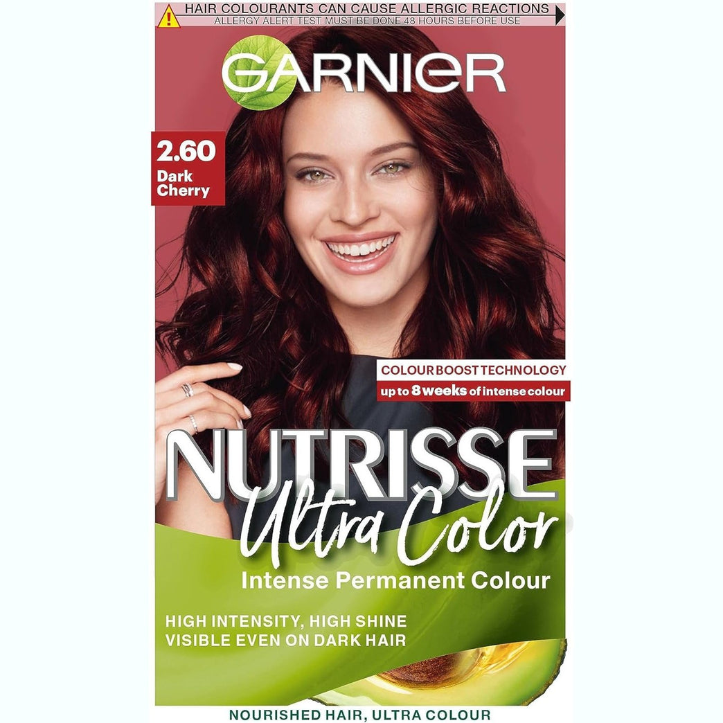 Garnier Nutrisse 2.6 Dark Cherry Red Dye Kit for Vibrant Hair