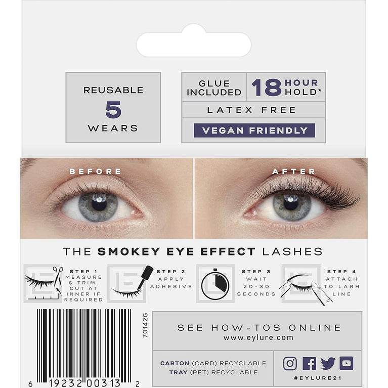 Eylure Quality False Eyelashes with Glue - Smokey Eye No. 021 Strip Lashes