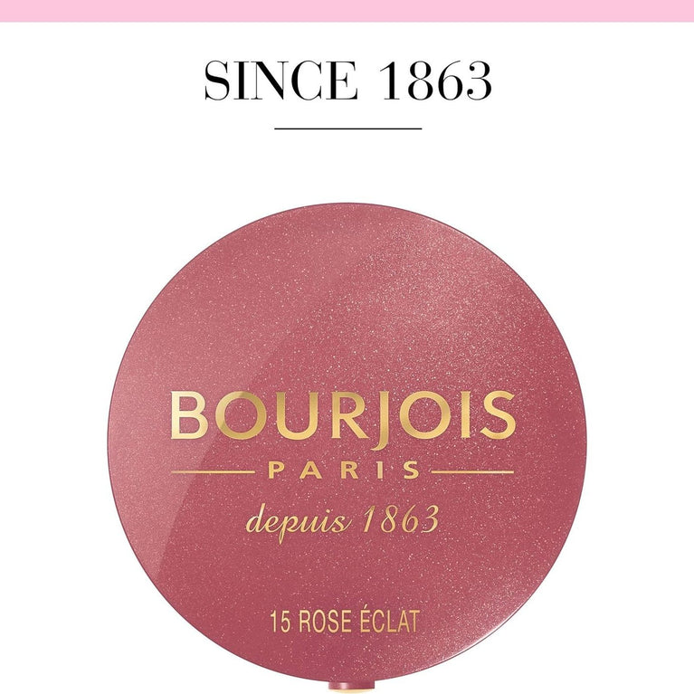Bourjois Fine Texture Radiant Rose Glow Blusher with Built-in Mirror and Brush, 2.5g