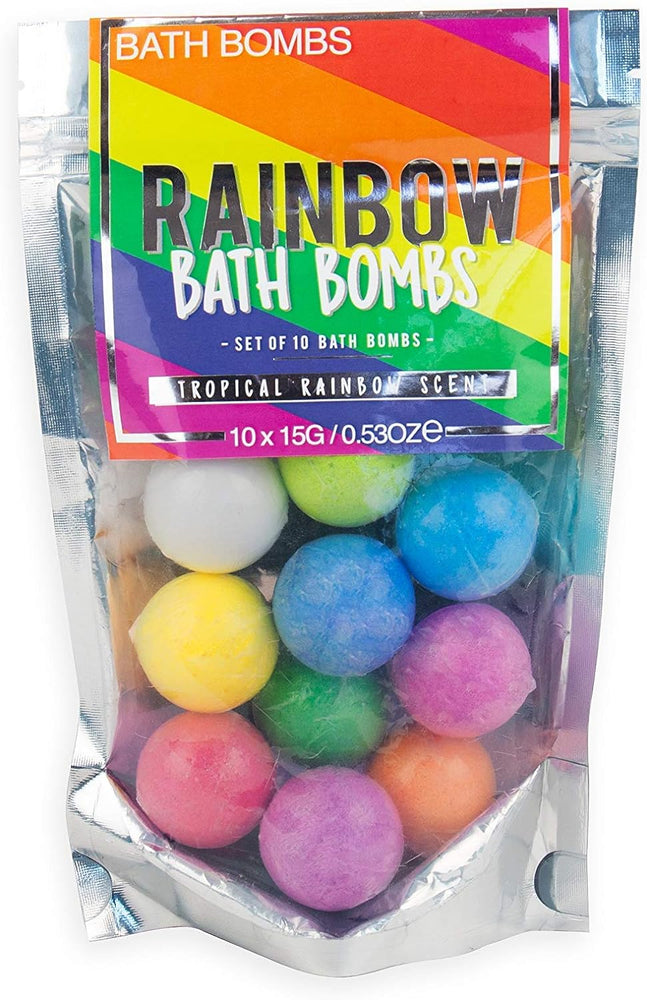 Tropical Rainbow Bath Bomb Set with 10 Fruity Bombs