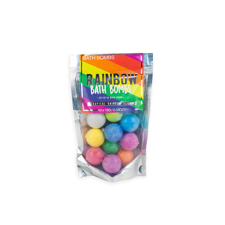 Tropical Rainbow Bath Bomb Set with 10 Fruity Bombs