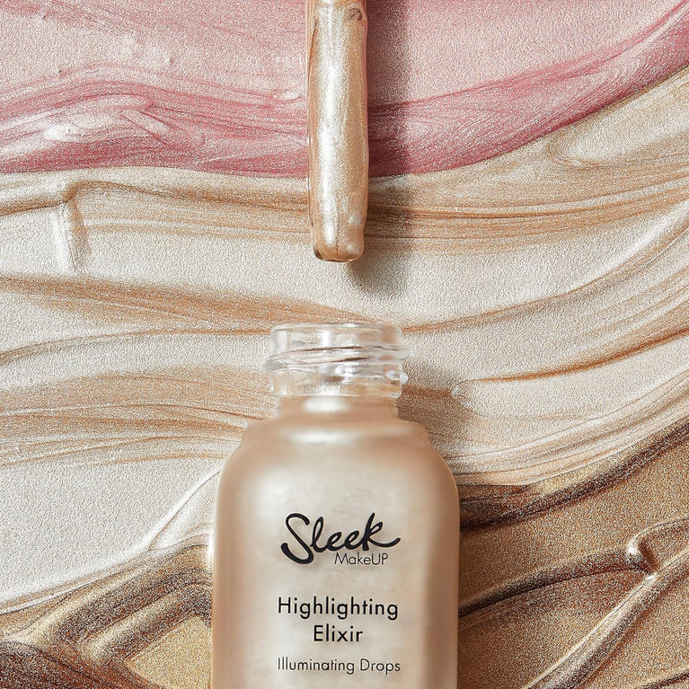 Sleek MakeUP's Illuminating Highlight Elixir with Jojoba Seed Oil & Vitamin E, Poppin' Bottles, 8ml