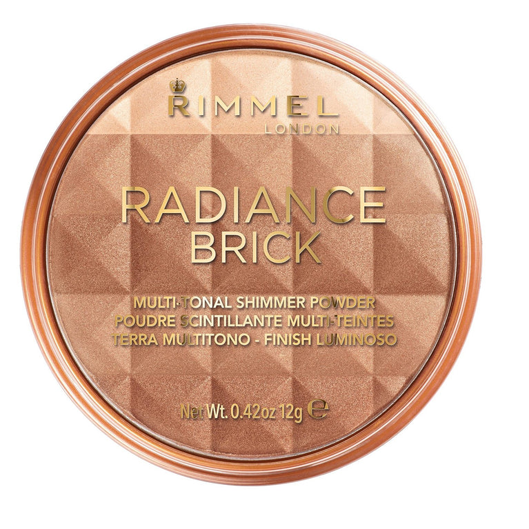 Rimmel London Sun-Kissed Radiance Shimmer Brick, Lightweight Contouring Bronzer, Shade 001 Light, 12g